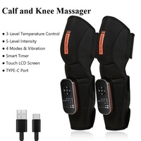 Masseur électrique pour les jambes avec chaleur, coussin d'air et massage par vibration pour le genou, le mollet et la cuisse, modes de massage réglables pour un usage domestique