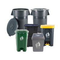 Poubelle mobile en plastique HDPE pour extérieur, 120L/240L/360L/660L/1100 litres, avec couvercle et pédale