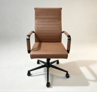 Chaise de bureau pivotante de direction en cuir marron de haute qualité