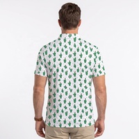 Nouveau prix de gros, conception personnalisée OEM, logo imprimé, polo de golf sublimé à motif cactus, polos personnalisés pour hommes et femmes