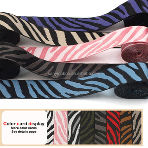 Tas Pinggang Pita Jacquard Tas Bahu Bergaris Zebra Geometris Nilon Poliester Penjualan Langsung dari Pabrik Tali Bahu - Product Image 3