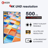 Pantalla de Pared Ultra Delgada Ker de 32 Pulgadas y 23.03 mm con 500 Nits de Alto Brillo para Señalización Digital Moderna
