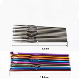 Đan Kim Loại Bộ Áo Len Tay Sợi May Công Cụ Hỗn Hợp Màu Sắc Móc Kim Dệt Móc Móc Thủ Công - Product Image 3