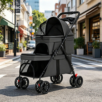 Poussette pliable double étage pour animaux de compagnie, petite et moyenne taille, la plus vendue, détachable, pour chien et chat, légère, pour l'extérieur