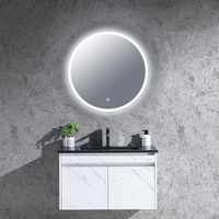 Miroir de salle de bain LED mural Eterna à éclairage périphérique, commande tactile, éclairage réglable, 40-60 pouces, pour hôtel et usage domestique