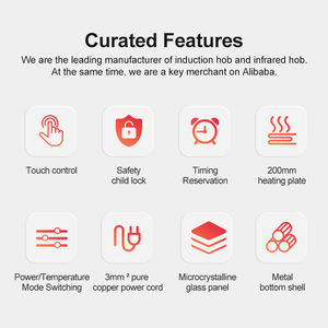 Einfache Bedienung 1500W+1500W Touch-Steuerung 2-Flammen-Induktionskochfeld Küchenherd Elektrischer Induktionskocher - Product Image 2