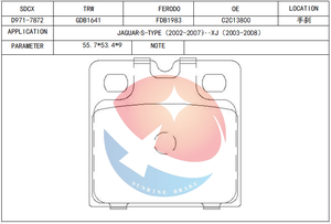 Frein de stationnement SDCX D971-7872 / GDB164 pour AUDI R8 <span class=keywords><strong>Spyder</strong></span> / <span class=keywords><strong>ASTON</strong></span> <span class=keywords><strong>MARTIN</strong></span> DB9 / RAPIDE / VANQUISH / ZAGATO / JAGUAR XJ / XK - Product Image 3