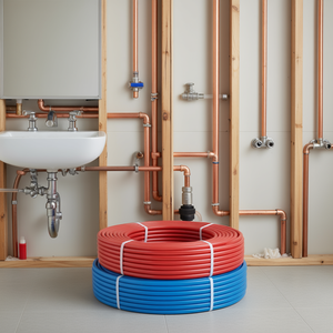 Tuyau flexible Vevor Pex 1/2 pouce rouge et bleu, 100 pieds, pour eau potable, eau chaude et froide, plomberie - Product Image 2