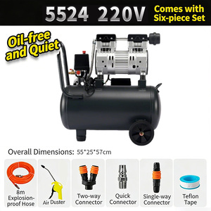 Compresor de Aire Sin Aceite de 8L / 30L (1100W/220V), Bomba de Aire Compacta (Grado Industrial), Paquete de Regalo Deluxe Gratuito - Product Image 5