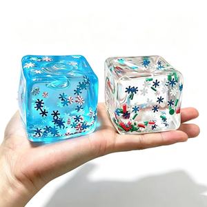 Fournitures de Noël : Jouet à presser NeeDoh style flocon de neige, cube de glace, en maltose, gadget souple pour enfants, tendance TikTok 2026 - Product Image 3