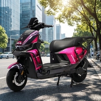 Scooter électrique 1200W avec frein à disque intégré, pneus anti-crevaison 60-72V, vélo électrique robuste avec porte-bagages de protection