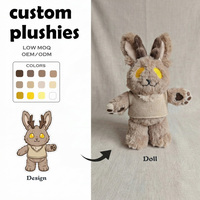 Fabricant de jouets en peluche personnalisés : Lapin mignon à doudoune ornée de bois de cerf, souvenirs du zoo, grands animaux en peluche, jouet en peluche lesté personnalisé