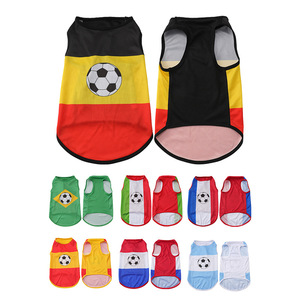 Maglia da Calcio per <span class=keywords><strong>Cani</strong></span> Coppa del <span class=keywords><strong>Mondo</strong></span>, Gilet Traspirante in Rete con Bandiera Nazionale, Abbigliamento Estivo per <span class=keywords><strong>Cani</strong></span> - Product Image 4