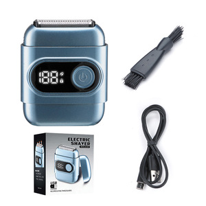 Mini afeitadora eléctrica tipo lámina con batería de iones de litio de 1000 mAh, resistente al agua y con pantalla digital para hombres. - Product Image 1