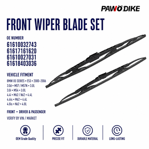 Lame d'essuie-glace avant automobile OE 61610032743 61617161620 61610027031 61618403036 pour BMW X3 E53 <span class=keywords><strong>2022</strong></span>, pièce de service d'essuie-glace, adaptateur AZ252 - Product Image 1