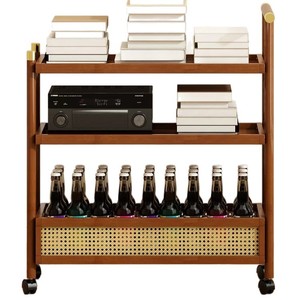 Coffee shop, bookstore, mobile retro trolley, simple <b>sofa</b>, side table, vintage multi-tiered food cart, snack storage rack - Product Image 5