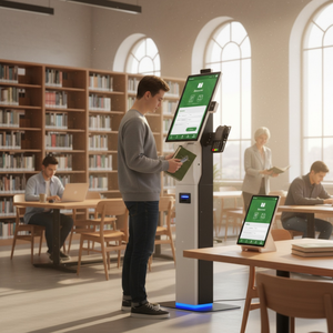 WUXIN จอสัมผัสขนาด 21.5 นิ้ว ระบบแอนดรอยด์ 14 ตู้คีออสก์แบบตั้งพื้น พร้อมเครื่องอ่าน NFC และบาร์โค้ด สำหรับสั่งซื้อและชำระเงินด้วยตนเอง ระบบ POS - Product Image 2