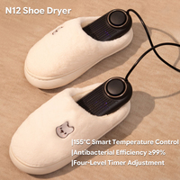 Séchoir à chaussures portable PTC UV à flux d'air 360°, chauffe-bottes désodorisant avec minuterie pour bottes d'hiver, chaussons et chaussettes