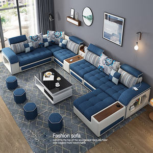 IB008 <span class=keywords><strong>Sofa</strong></span> seksi kain serat mikro bentuk U ukuran besar yang diekspor ke lebih dari 50 negara dapat diperpanjang untuk penggunaan rumah ruang tamu - Product Image 5