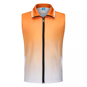 Chaleco con Cremallera Degradado, Uniforme de Trabajo Personalizado con Logotipo Impreso, Ropa Promocional para Voluntarios, Ribete en Contraste, Tela Delgada - Product Image 1