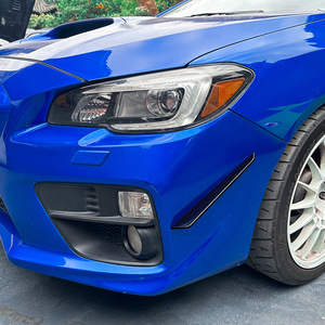 Subaru WRX STI Front Bumper Side Spoiler ABS Piano Black Carbon Fiber Texture Adhesive <b>Decal</b> 2015-2021 - Product Image 2