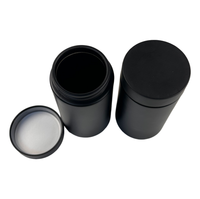Bouteille en verre noir mat de haute qualité de 1 à 16oz ronde avec bouchons à l'épreuve des enfants utilisés pour les fleurs séchées, les bonbons et les plantes