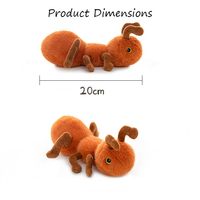 Peluche fourmi brune de 20 cm, jouet réaliste en forme d'insecte, jouet interactif pour chiens et chats