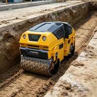 Mini-rouleau compacteur hydraulique complet 1300 kg, moteur diesel EPA Euro 5, commande à distance, direction articulée