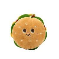 Pendentif hamburger en peluche mignon, porte-clés créatif en velours avec rembourrage en coton PP