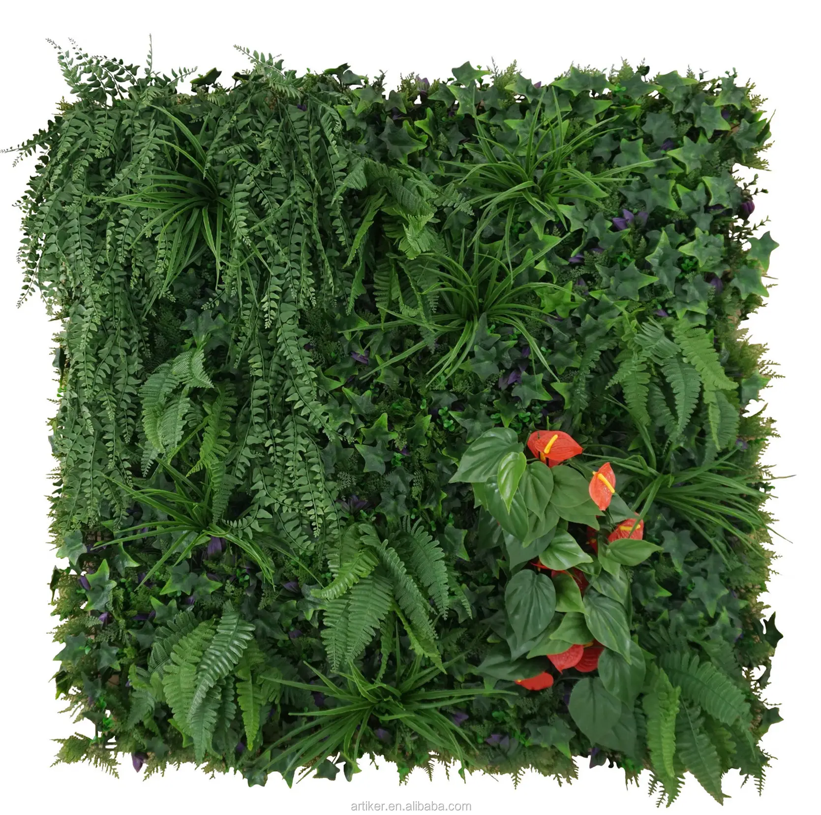Искусственное зеленое современное натуральное на ощупь УФ-стойкое зеленое растение на стену/искусственное зеленое ограждение для украшения сада