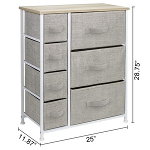 Commode verticale <span class=keywords><strong>à</strong></span> cadre en acier avec bacs en tissu, organisateur de tiroirs, coffre de rangement, <span class=keywords><strong>tour</strong></span> de rangement avec bacs en tissu - Product Image 3