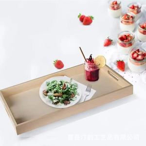 Plateau rectangulaire en bois pour fruits, idéal pour la maison, les restaurants, Instagram et les hôtels ; convient pour le thé et les collations. - Product Image 1
