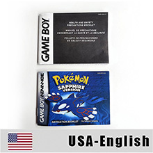 คู่มือ USA FRA NOE ESP สำหรับเกม GBA สีเขียวใบไม้ สีแดงไฟ รูบี้ เอเมอรัลด์ แซฟไฟร์ - Product Image 6