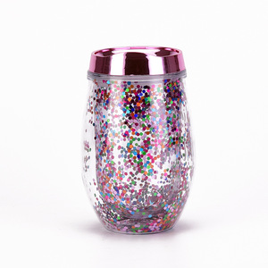 Vaso con Forma <span class=keywords><strong>de</strong></span> U, Estilo Cáscara <span class=keywords><strong>de</strong></span> Huevo, 10 oz, Personalizable, Vaso Grande con Diseño Creativo <span class=keywords><strong>de</strong></span> Doble Capa y Lentejuelas - Product Image 6