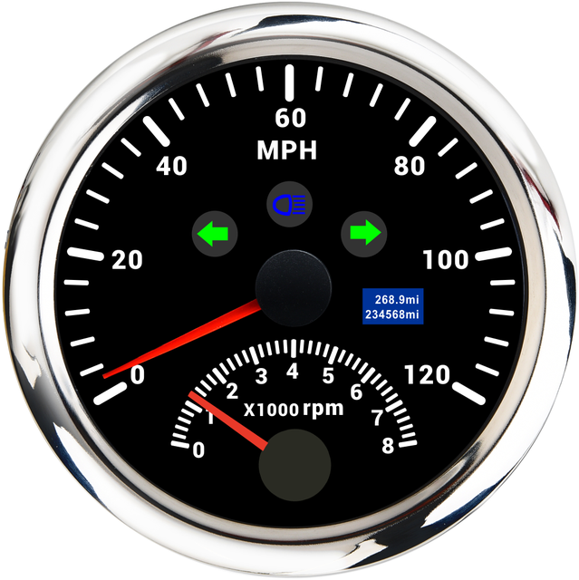 7 Color LCD Digital Display Dashboard Gauge Odometer Tachometer Speedometer