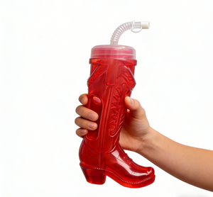 Gobelets jetables en <span class=keywords><strong>plastique</strong></span> de 24 oz en forme de botte de cowboy pour bière, <span class=keywords><strong>avec</strong></span> <span class=keywords><strong>paille</strong></span> et couvercle, personnalisables <span class=keywords><strong>avec</strong></span> logo, pour boissons de fête - Product Image 1