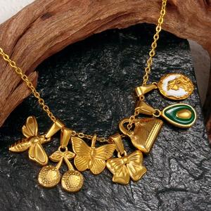 Belle <span class=keywords><strong>française</strong></span> élégante Cowboy botte chapeau or breloques cristaux clé collier pendentif en acier inoxydable bricolage breloques pour la <span class=keywords><strong>fabrication</strong></span> de bijoux - Product Image 3
