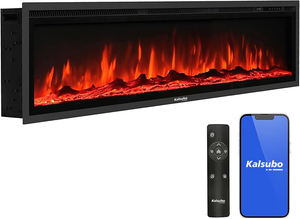 Caminetto Elettrico Kalsubo da 60 Pollici, da Parete o Incasso a Muro, con Fiamme a Colori Variabili - Product Image 1