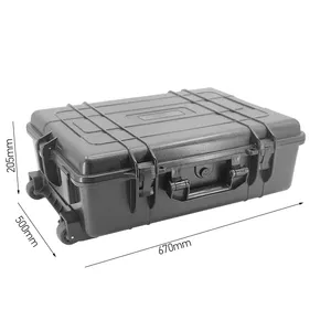 Capa de plástico rígido IP67 à prova d'água para equipamentos e instrumentos de proteção de transporte, 670x500x205mm, feito na China, preço barato