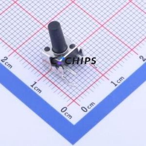 TS-1093C-A145B3-D1 Tactile Switch Bent Lead Through Hole-4P,6x6mm Single Pole Single Throw Round Button 2.5N Right Angle Insert - Product Image 1