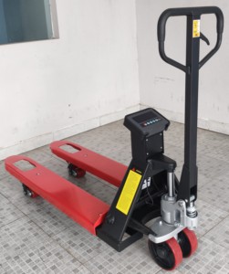 Montacargas Manual con Báscula Integrada, Impresora Desmontable, Capacidad de 1-10T, Elevación Hidráulica y Horquillas Ajustables - Product Image 1