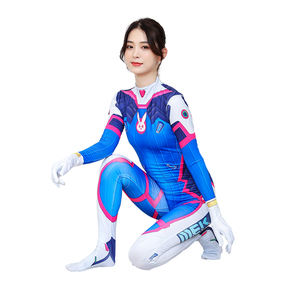 複数の色展開 ゲームコスチューム コミックコン 女性用ジャンプスーツ ハーレイ・クイン ボディスーツ ハナ・ソング D.Va コスプレ衣装 - Product Image 4