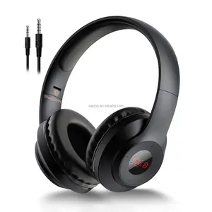 Customized brand name Wireless bt headphone with Mircpphone built in fm radio