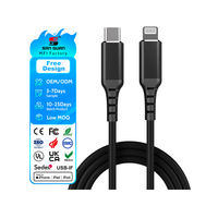 Cable USB C con Certificación MFi, Carga Rápida PD de 18W, Transferencia de Datos, Chip C94 Original, Trenzado de Nailon para iPhone y Computadora
