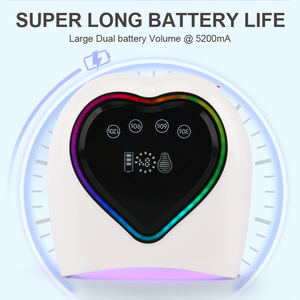 Lampe à ongles infrarouge sans fil hybride 98W 2025 à longue autonomie pour DIY, séchoir UV LED pour gel, effet arc-en-ciel, pour salon - Product Image 5