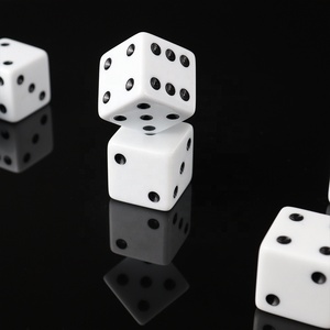 Dados acrílicos de esquina recta para juegos educativos o de casino, 6d, <span class=keywords><strong>25mm</strong></span>, blanco, punto negro, fabricante profesional, venta al por mayor - Product Image 4