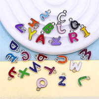 Breloque Lettre de l'Alphabet (A à Z) en Alliage Époxy Double Face pour Bijoux DIY, Accessoire de Mode, Pendentif pour Bracelet et Collier