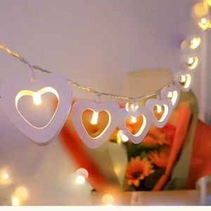 Đèn LED Ngày Lễ Tình Nhân Dây Đèn Trái Tim 10M Màu Đỏ Gỗ Nghệ Thuật Cầu Hôn Đèn Lồng Chạy Bằng Pin Trắng Ấm Đám Cưới Giáng Sinh IP44 - Product Image 3