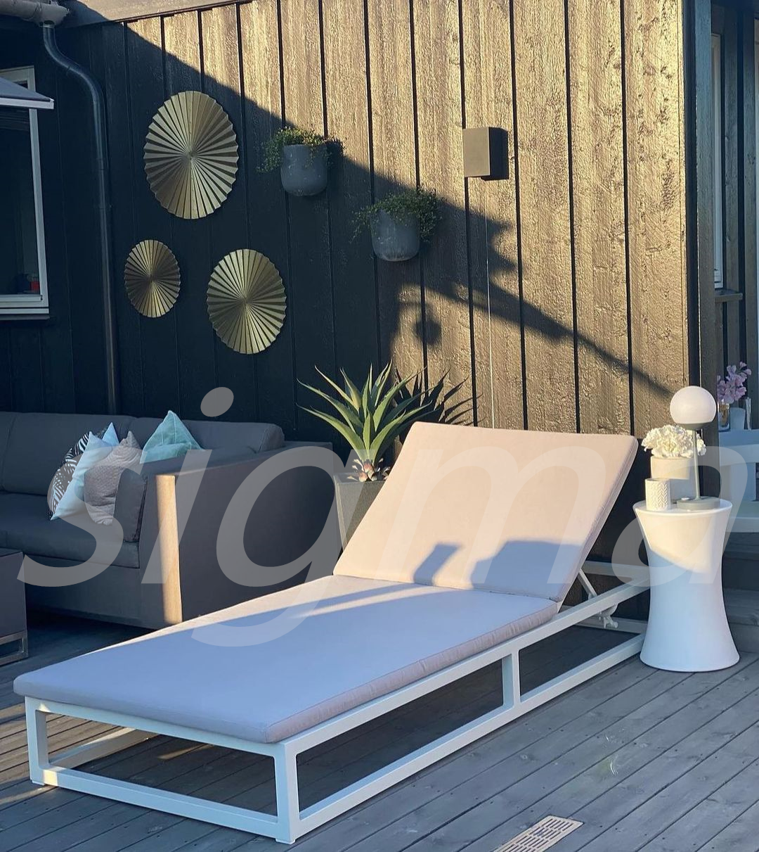 hotel luxury aluminum outdoor furniture set modern chaise beach sun lounger garden day for sale