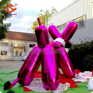 אירוע קישוט צד פרסום אביזרים ענק סגול מראה מתנפחים כלב בלון לשקף דגם כלב בעל חיים מתנפחים - Product Image 3